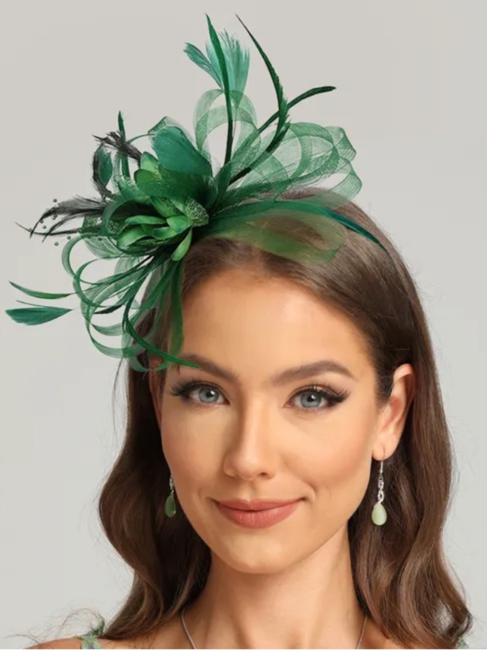 ⭐️NWT⭐️Green Fascinator faux feather Headband